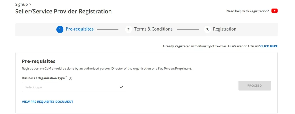 Gem Portal Seller Registration