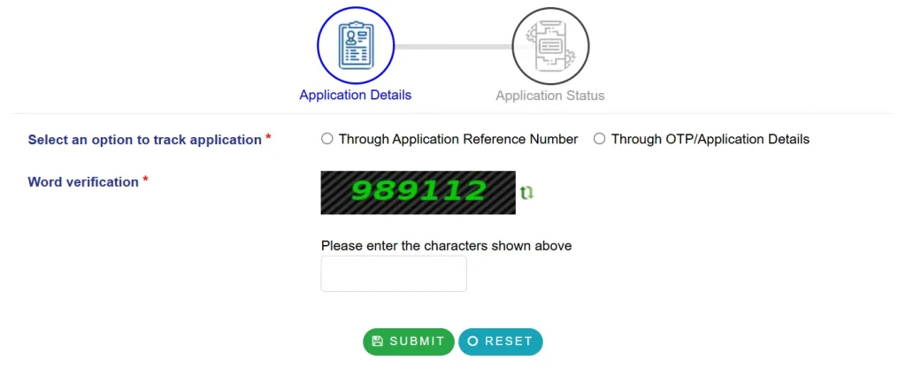 Service Plus Bihar Application Status